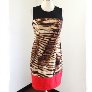 Calvin Klein Tiger print Sheath dress sz 2